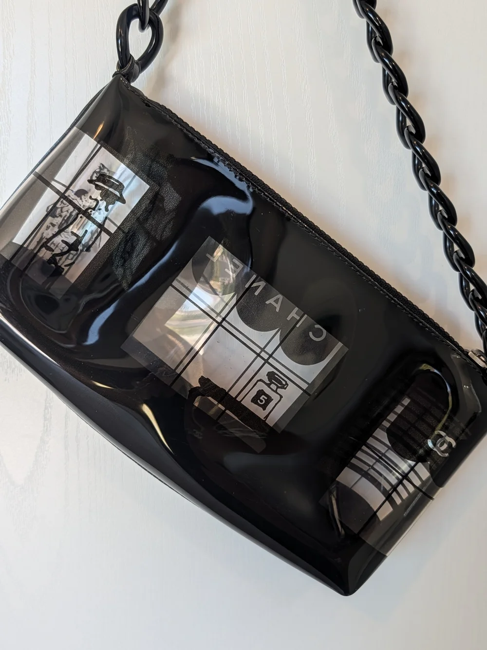 CHANEL Vintage Coco Window Pochette In Vinyl